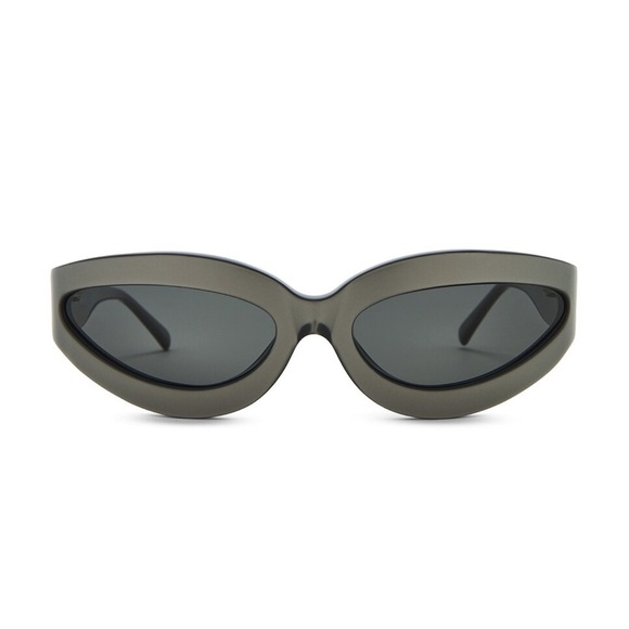 NWOT THE ATTICO Oval Sunglasses in Silver & Grey - Picture 1 of 5